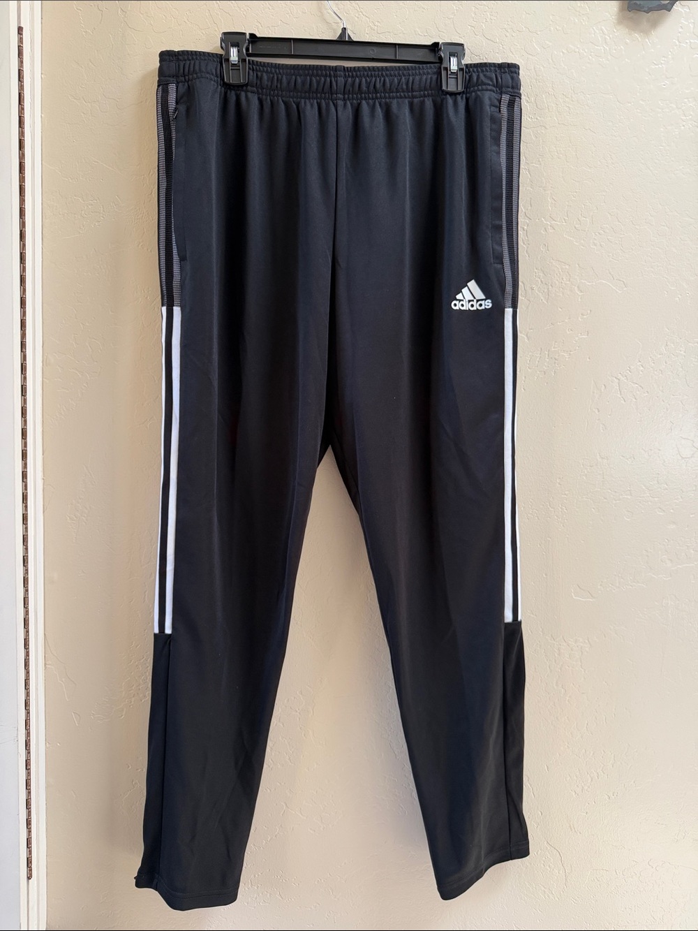 adidas Black Jogger Pants with White Side Stripes